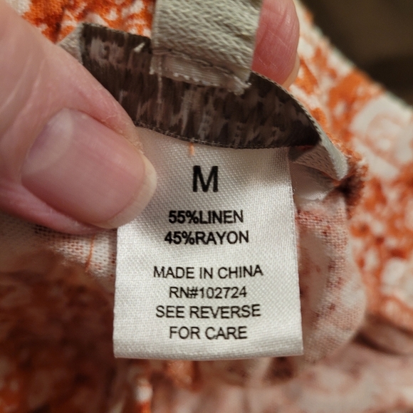 Hester & Orchard linen blend high rise pants - M.           J69 - Picture 5 of 8